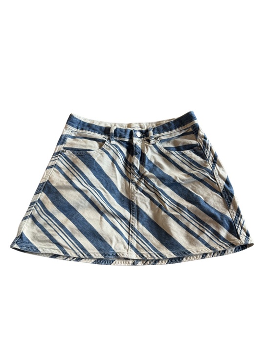 Universal Thread Dresses & Skirts - Universal Thread Diagonal Stripe Denim Mini Skirt - Blue and Cream